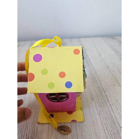 Katherine's collection cardboard spring birdhouse village glitter unique spring - Picture 5 of 9